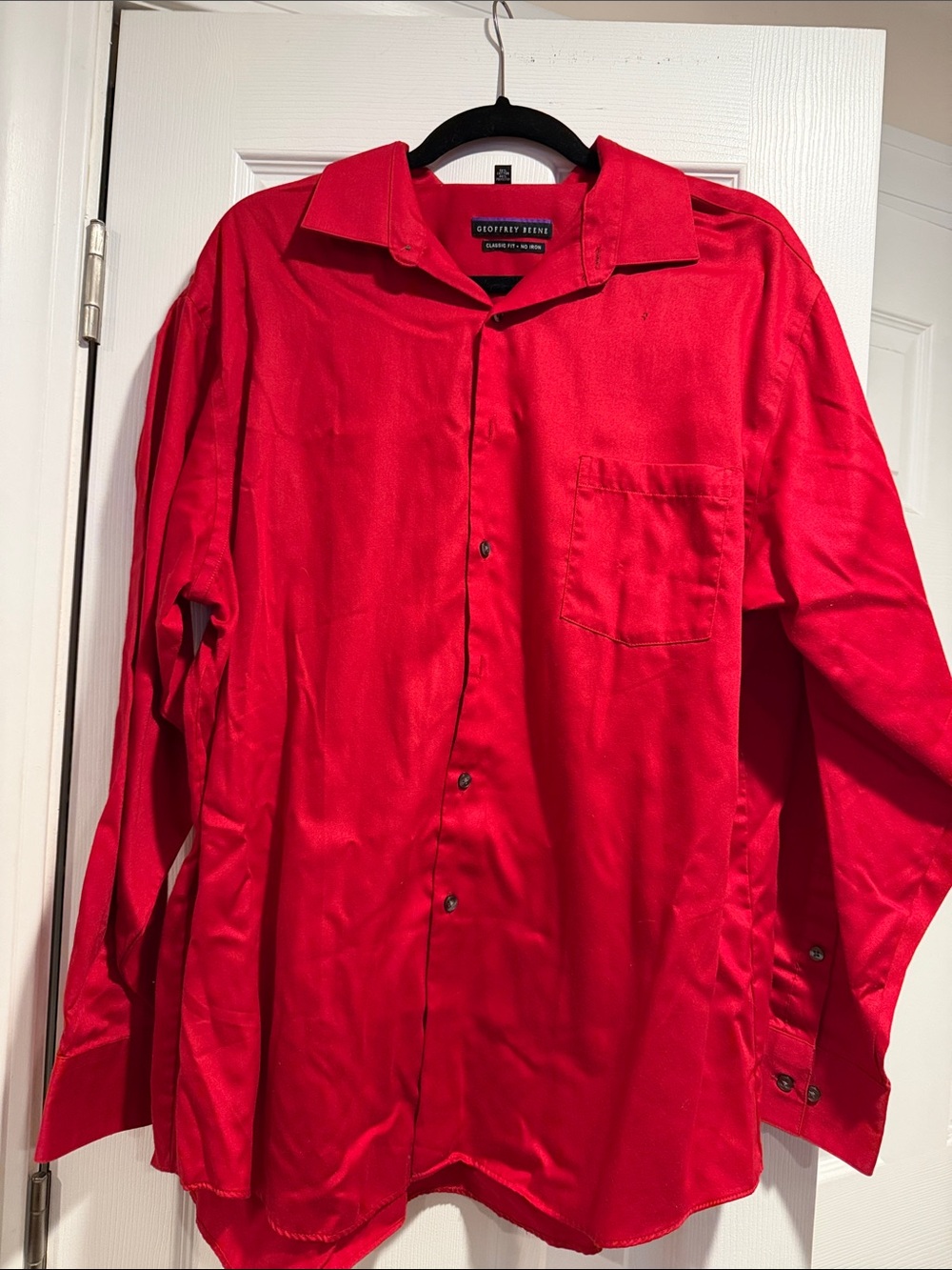 Geoffrey Beene Men’s Bright Red Long-Sleeve Dress Shirt